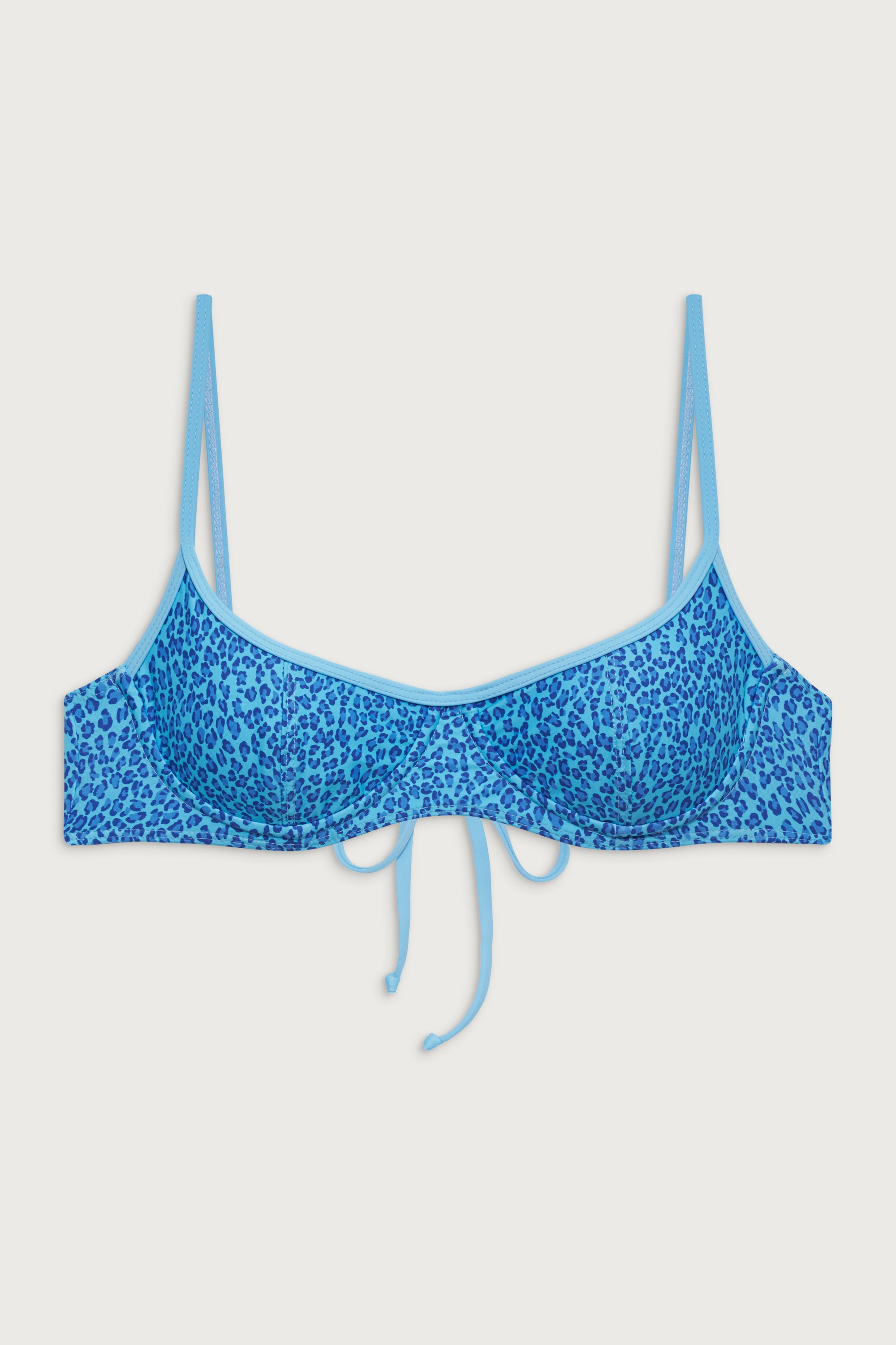 Cola Underwire Balconette Bikini Top for Women - Cobalt Cheetah Print Design