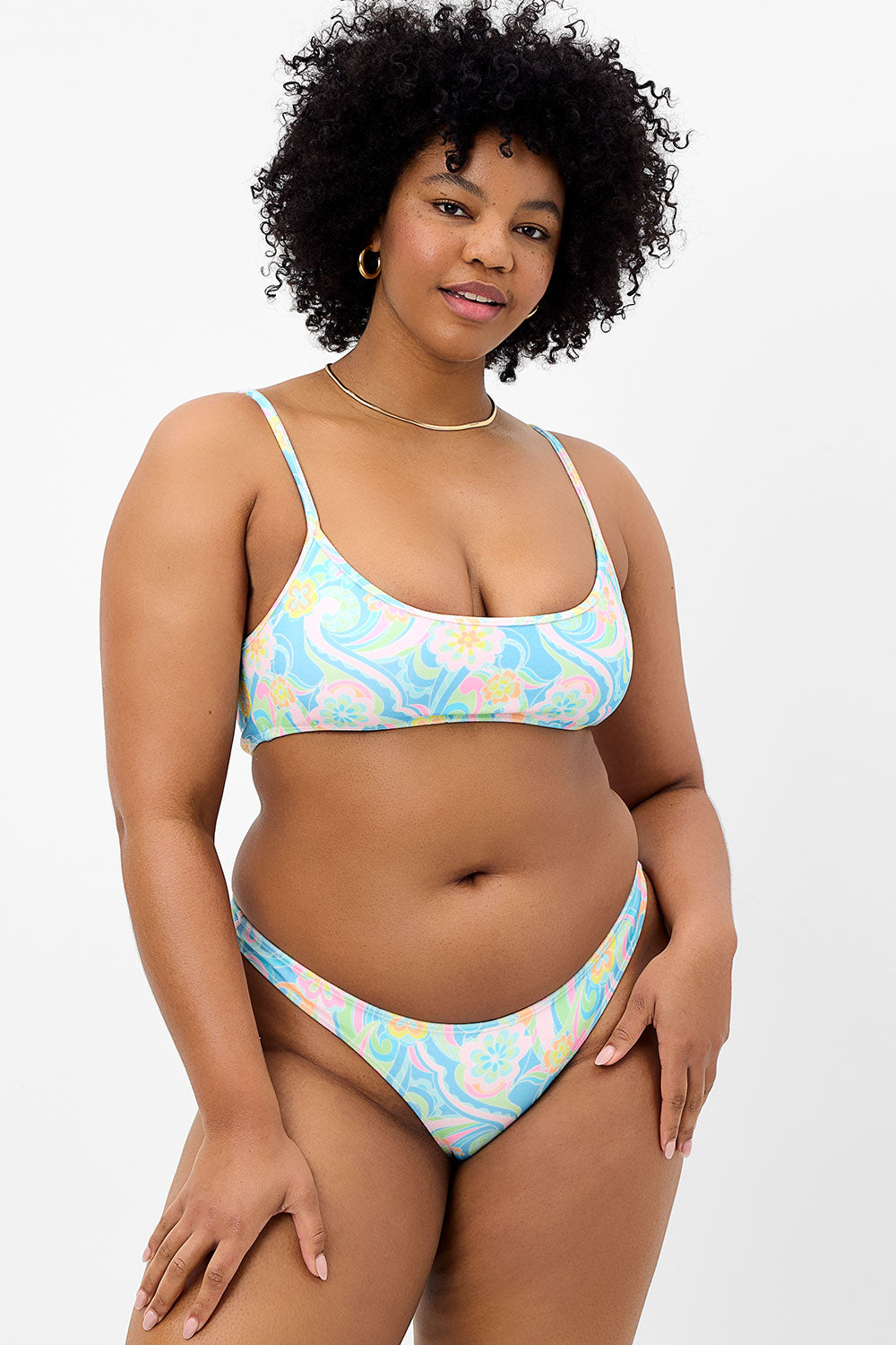 Sunshower Dallas Terry Adjustable Bralette-Style Bikini Top