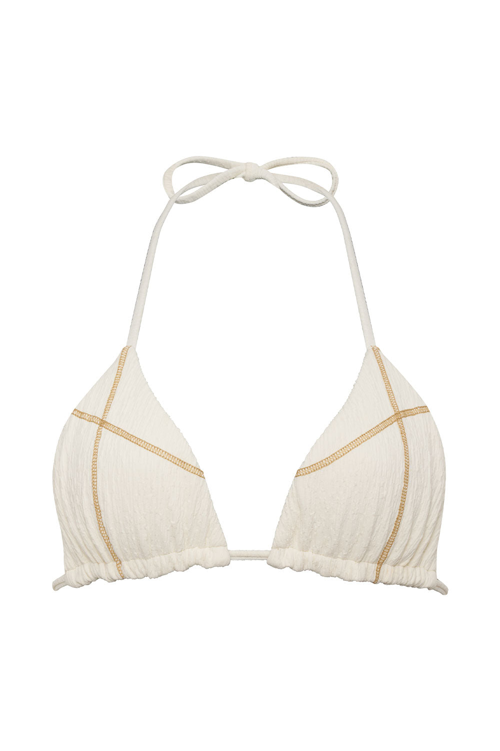 Tia Women's Triangle Bikini Top in Sandstorm Color