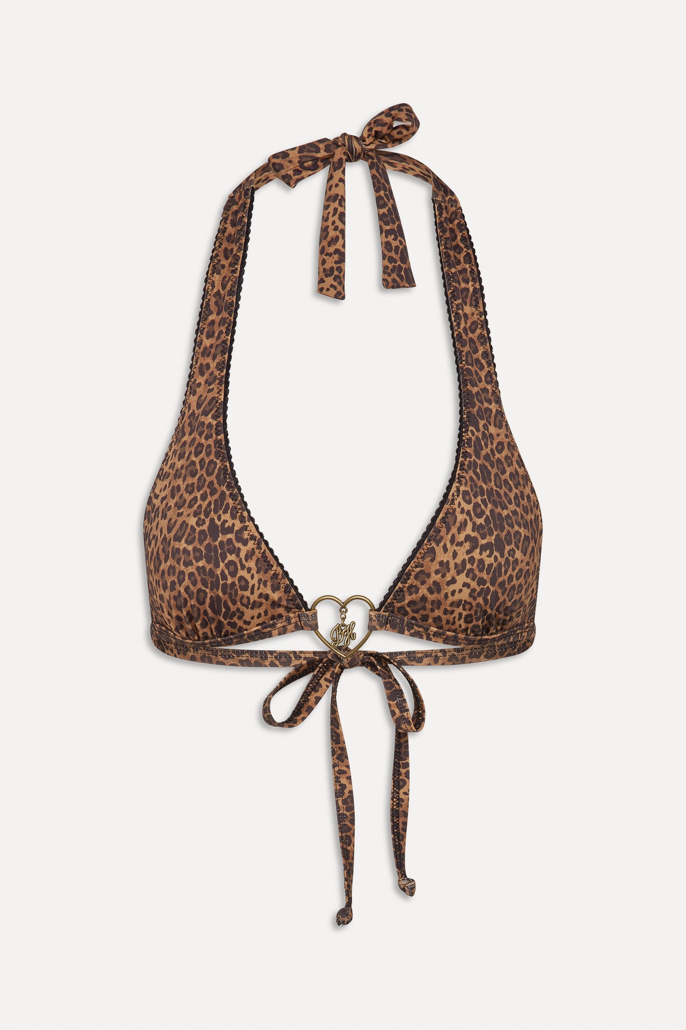 Bella Hadid x Frankies Exclusive Lucky Leopard Print Halter Style Bikini Top for Women