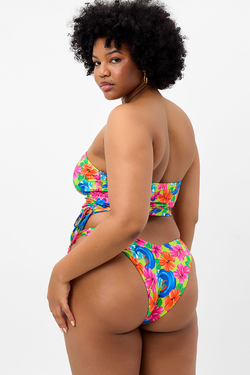 Neon Surfer Paloma Floral Strapless Women's Bikini Top for Tan - Line Free Summer