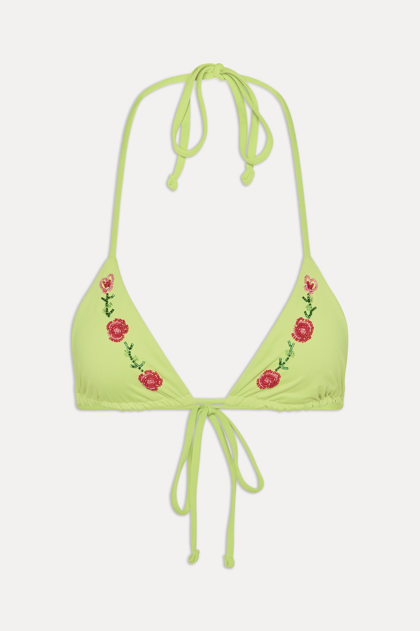 Nick Lily Pad Adjustable Halter Triangle Bikini Top for Women