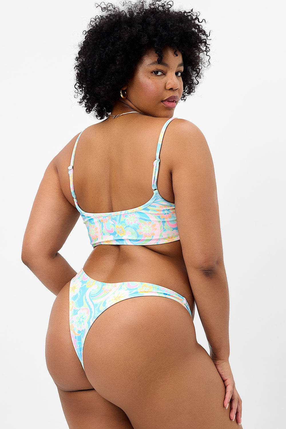 Sunshower Dallas Terry Adjustable Bralette-Style Bikini Top