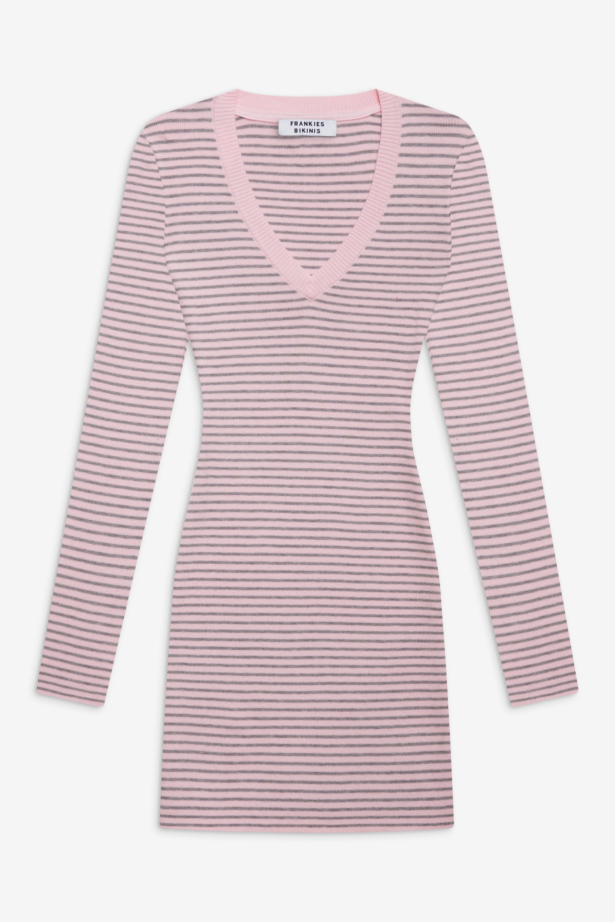 Rosewater Stripe Sweetheart Cloud Knit Mini Dress for Sultry Nights