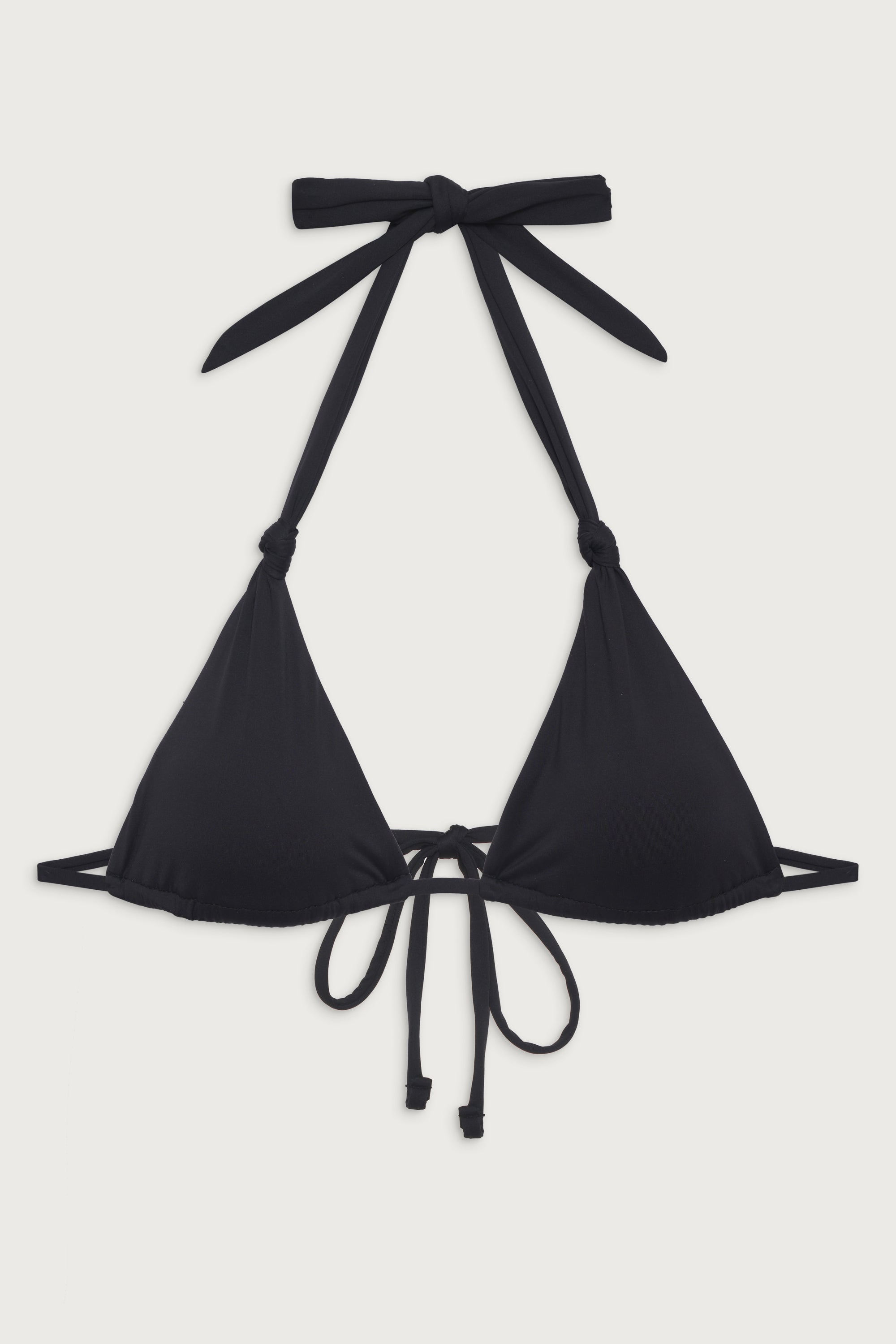 Stylish Black Kealy Triangle Halter Bikini Top with Full Coverage